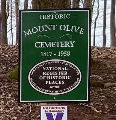 Historic Mount Olive cemetery Marker. Click for full size. Historic Mount Olive cemetery Marker image. Click for full size.