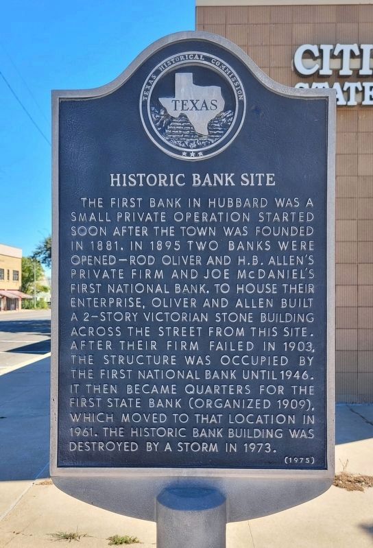 Historic Bank Site Marker. Click for full size. Historic Bank Site Marker image. Click for full size.