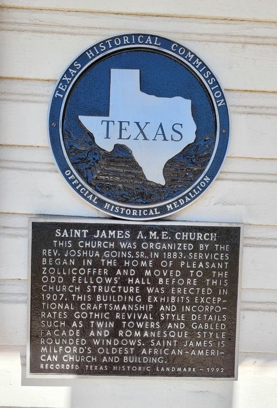 Saint James A.M.E. Church Marker. Click for full size. Saint James A.M.E. Church Marker image. Click for full size.