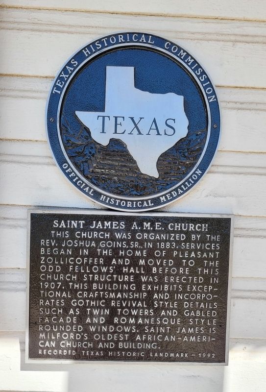 Saint James A.M.E. Church Marker image. Click for full size.