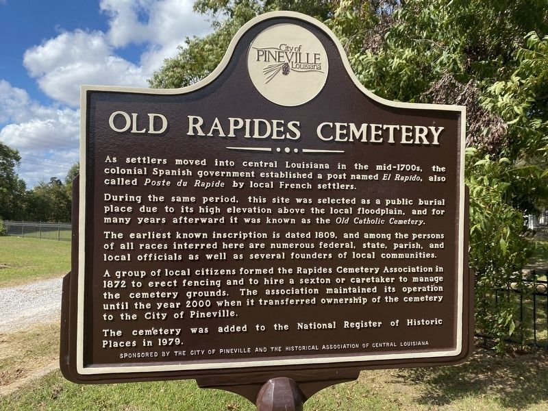 Old Rapides Cemetery Marker image. Click for full size.