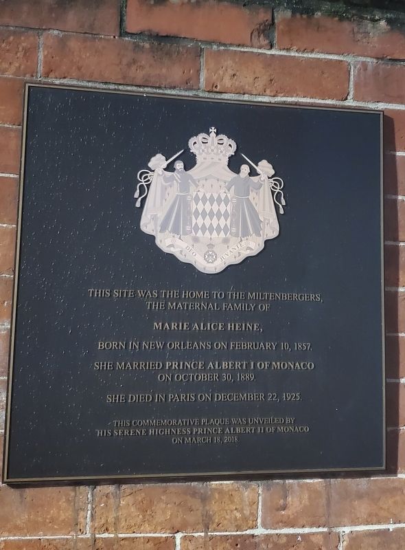 Miltenbergers House Marker image. Click for full size.