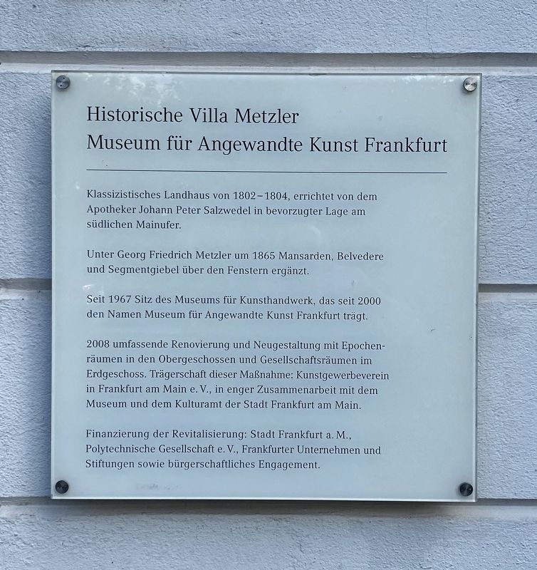 Historische Villa Metzler Marker image. Click for full size.