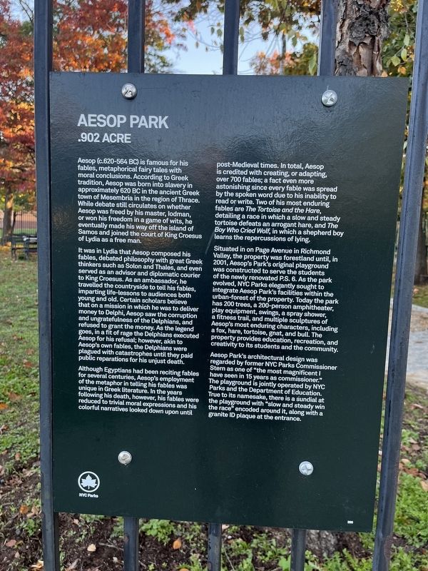 Aesop Park Marker image. Click for full size.