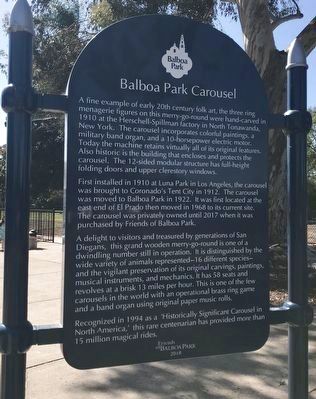 Balboa Park Carousel Marker (Reverse). Click for full size. Balboa Park Carousel Marker (Reverse) image. Click for full size.