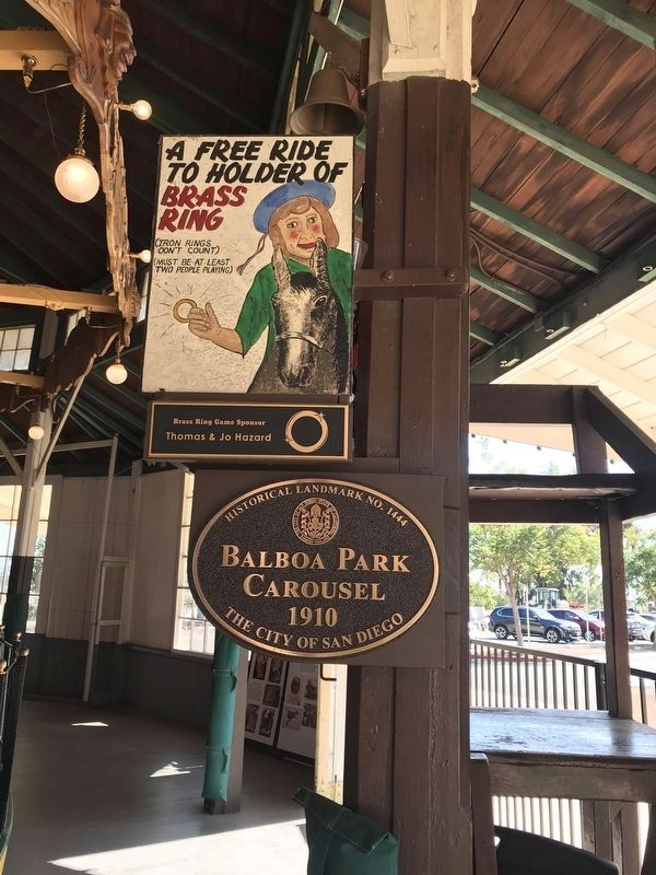 Balboa Park Carousel Marker. Click for full size. Balboa Park Carousel Marker image. Click for full size.