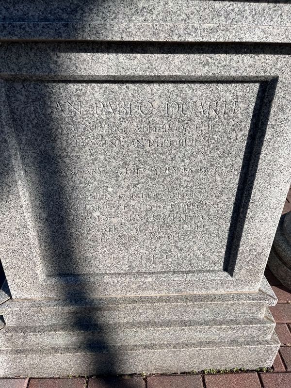 Juan Pablo Duarte Marker [English language side] image. Click for full size.