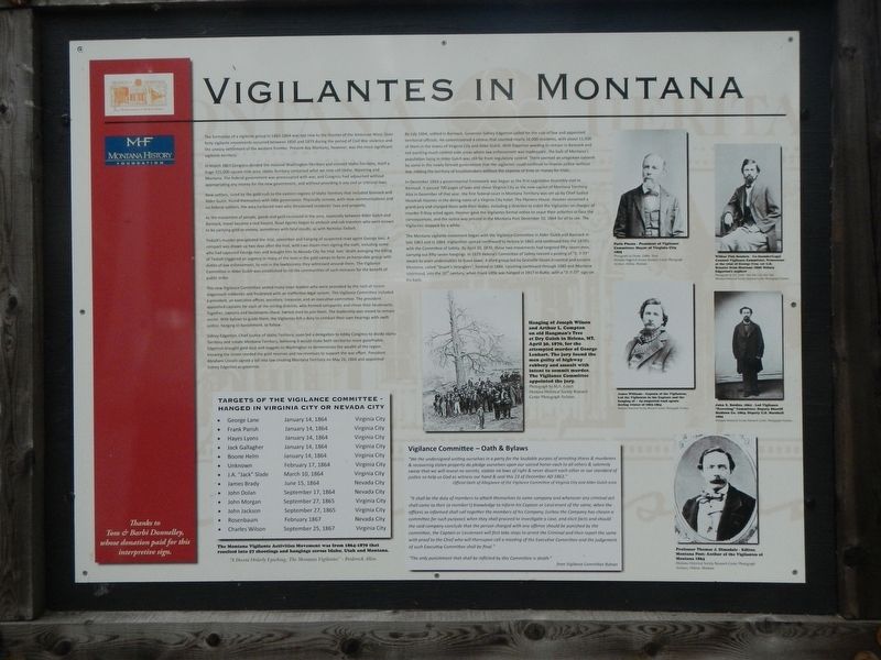 Vigilantes in Montana Marker image. Click for full size.