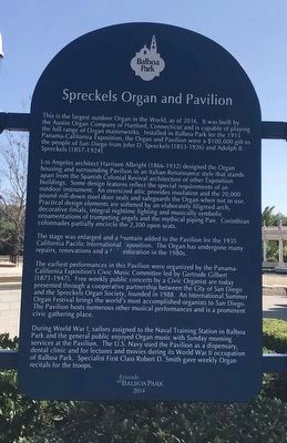 Spreckels Organ and Pavilion Marker image. Click for full size.