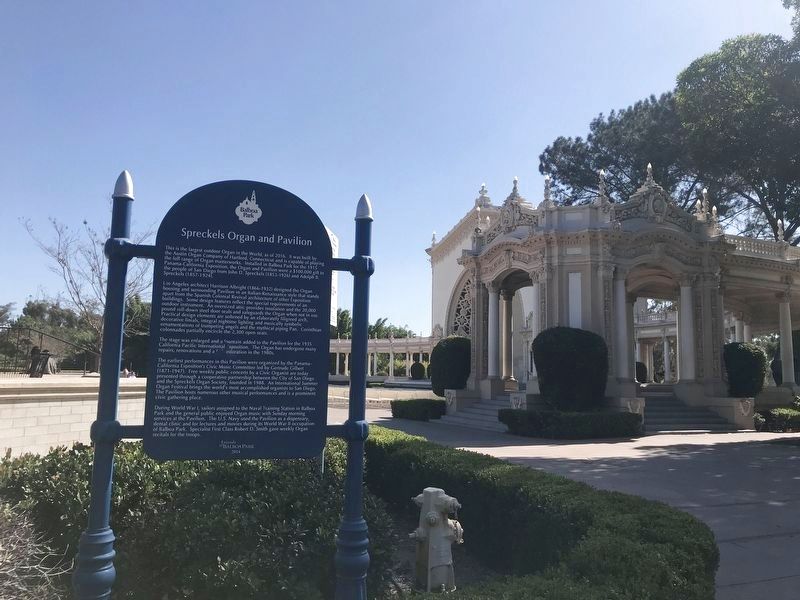Spreckels Organ and Pavilion Marker image. Click for full size.