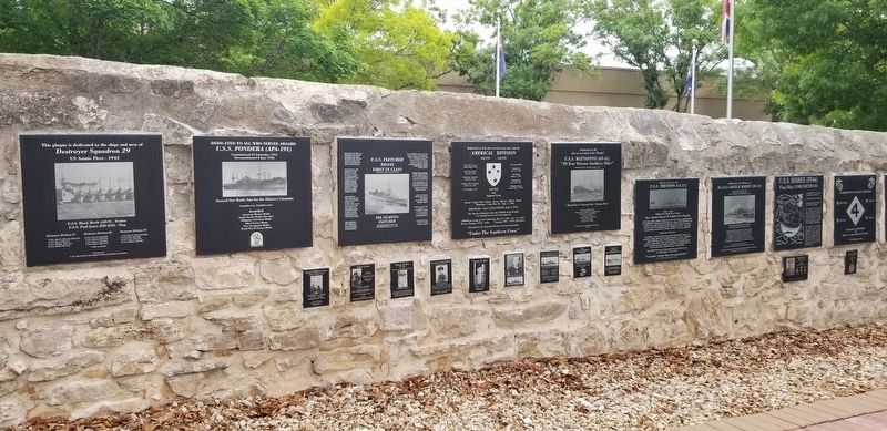 The U.S.S. Fletcher Marker is the third large marker from the left side image. Click for full size.