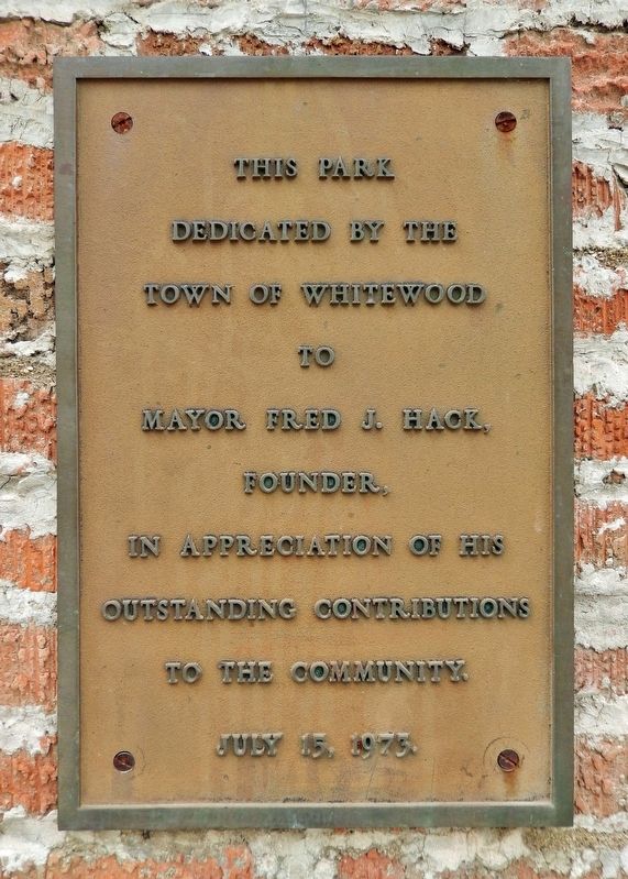 Mayor Fred J. Hack Marker image. Click for full size.