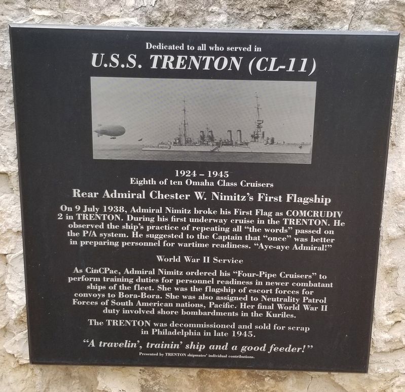 <i>U.S.S. Trenton (CL-11)</i> Marker image. Click for full size.