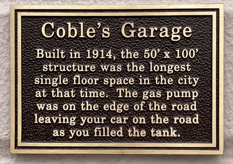 Coble�s Garage Marker image. Click for full size.