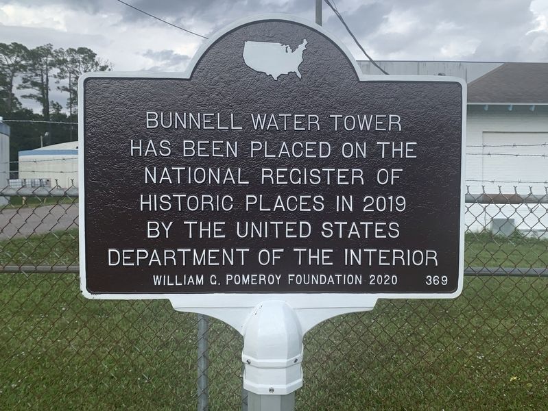 Bunnell Water Tower Marker image. Click for full size.