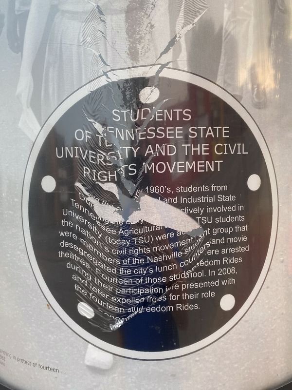 Students of Tennessee State University and the Civil Rights Movement Marker image. Click for full size.
