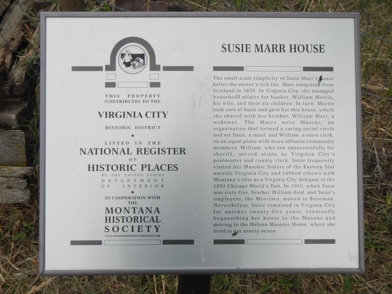 Susie Marr House Marker image. Click for full size.