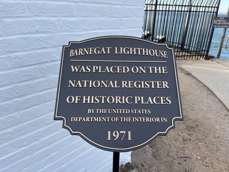 National Register of Historic Places plaque for Barnegat Lighthouse image. Click for full size.