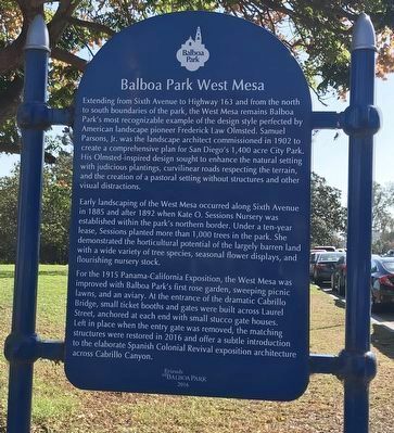 Balboa Park West Mesa Marker image. Click for full size.