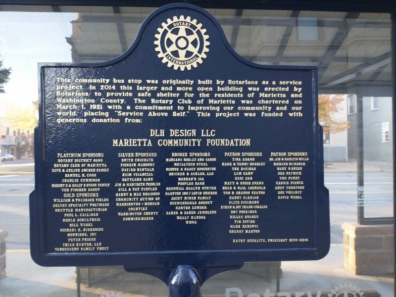 Marietta Community Bus Stop Marker image. Click for full size.