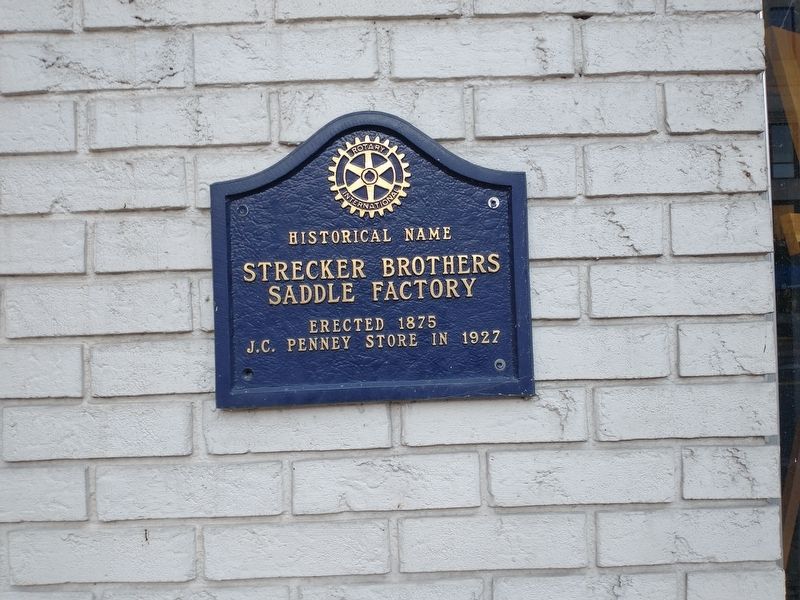 Strecker Brothers Saddle Factory Marker image. Click for full size.