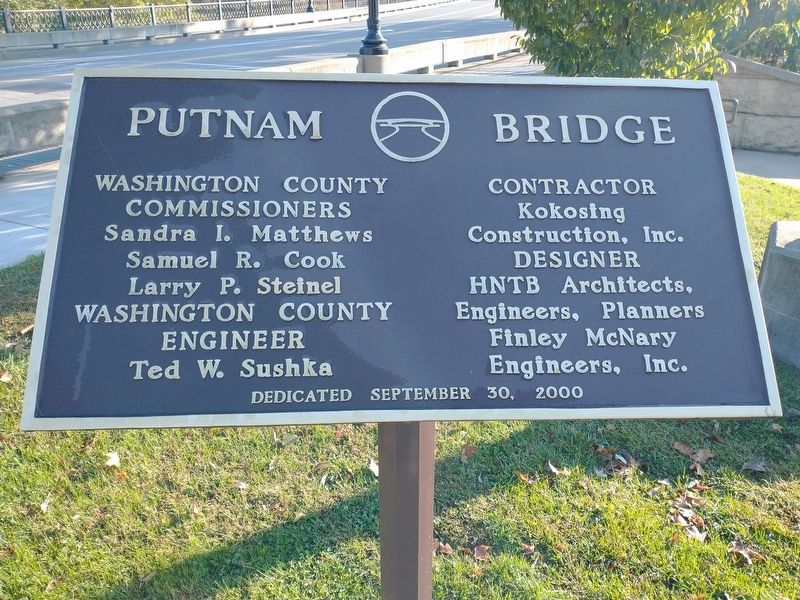 Putnam Bridge History Marker image. Click for full size.