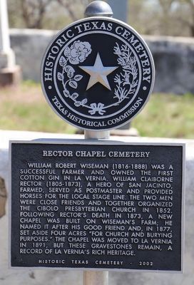 Rector Chapel Cemetery Marker image. Click for full size.