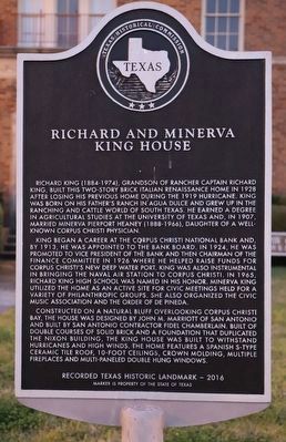 Richard and Minerva King House Marker image. Click for full size.