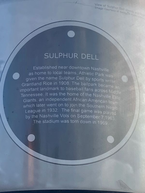 Sulphur Dell Marker. Click for full size. Sulphur Dell Marker image. Click for full size.