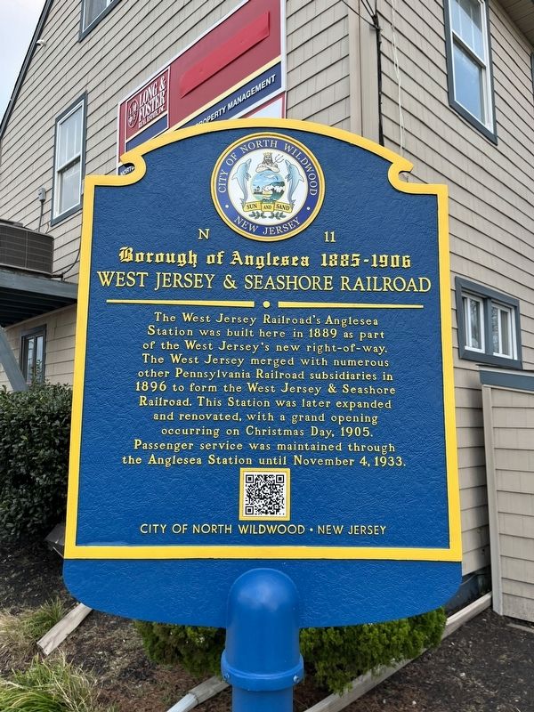 West Jersey & Seashore Railroad Marker image. Click for full size.