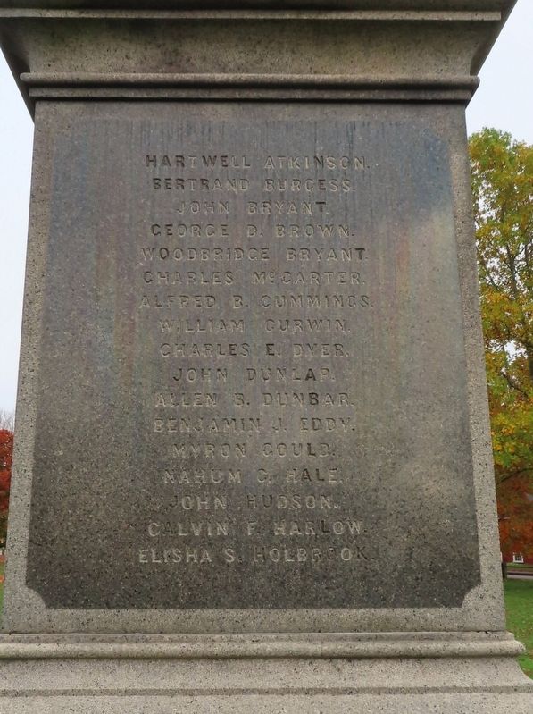 East Bridgewater Civil War Memorial. Click for full size. East Bridgewater Civil War Memorial image. Click for full size.