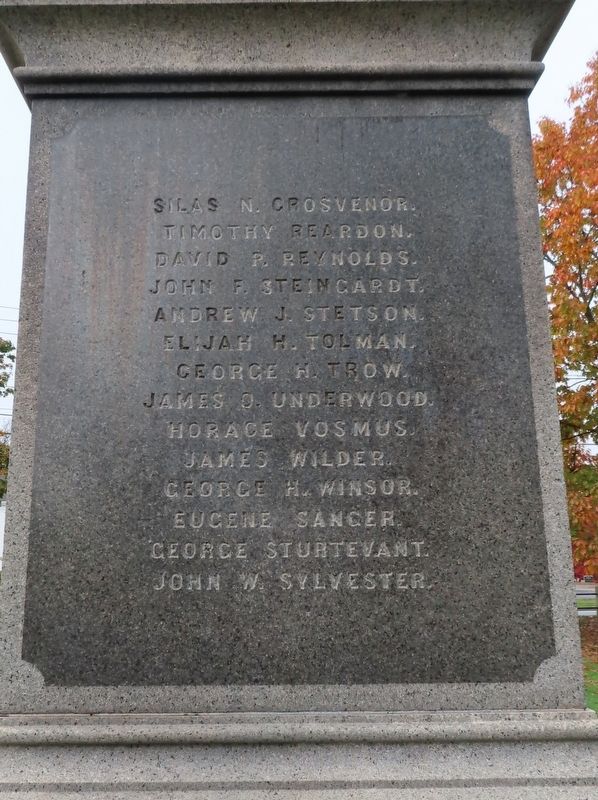 East Bridgewater Civil War Memorial. Click for full size. East Bridgewater Civil War Memorial image. Click for full size.