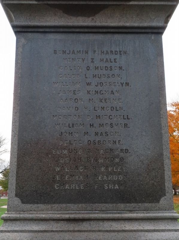 East Bridgewater Civil War Memorial. Click for full size. East Bridgewater Civil War Memorial image. Click for full size.