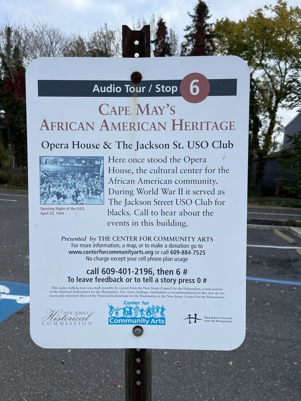 Opera House & The Jackson St. USO Club Marker image. Click for full size.