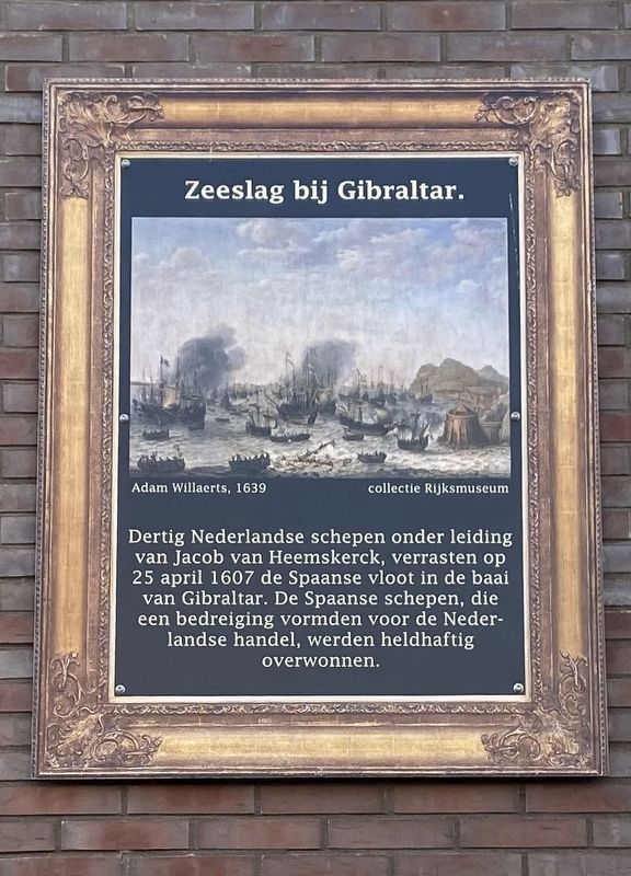 Zeeslag bij Gibraltar / Battle of Gibraltar Marker image. Click for full size.