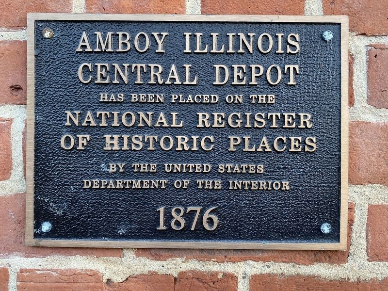 Amboy Illinois Central Depot Marker image. Click for full size.