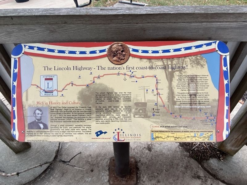 The Lincoln Highway - The nation's first coast-to-coast highway! Marker image. Click for full size.