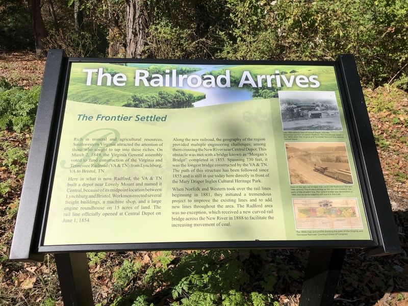 The Railroad Arrives Marker image. Click for full size.