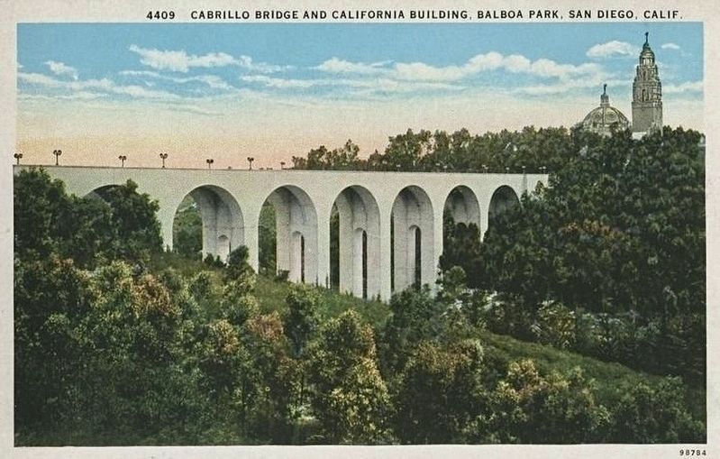 Cabrillo Bridge and California Building, Balboa Park image. Click for full size.