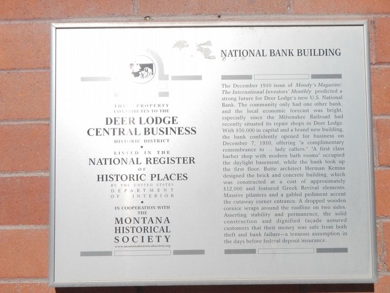 National Bank Building Marker image. Click for full size.