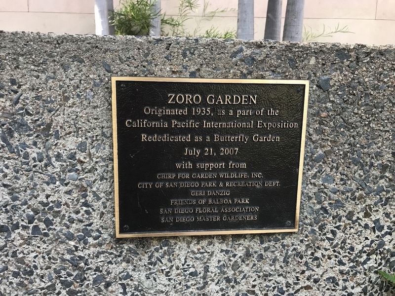 Zoro Gardens Re-dedication Marker image. Click for full size.