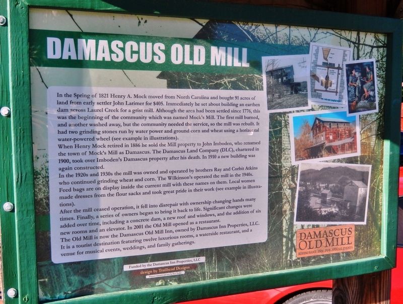 Damascus Old Mill Marker image. Click for full size.