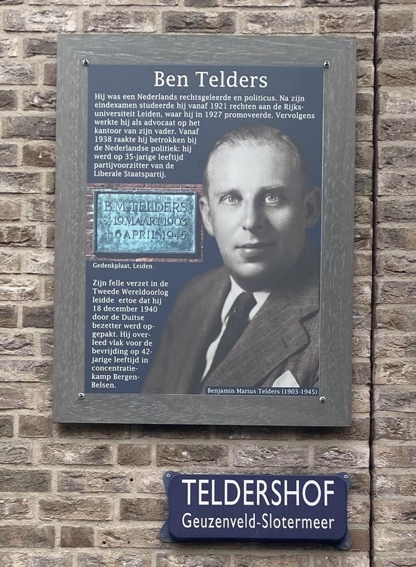 Ben Telders Marker. Click for full size. Ben Telders Marker image. Click for full size.