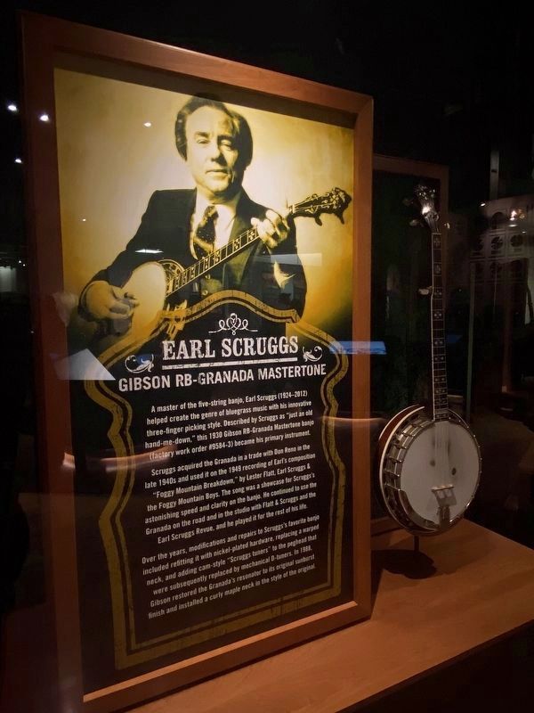 Earl Scruggs and his Gibson RB Granada Mastertone (seen in the Country Music Hall of Fame) image. Click for full size.