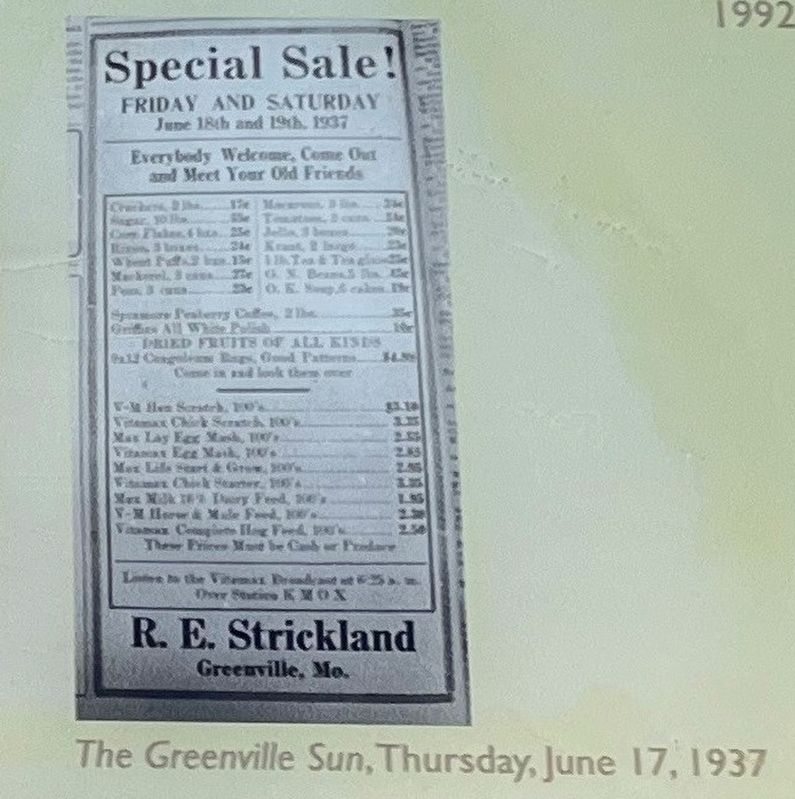 Strickland Store Ad image. Click for full size.