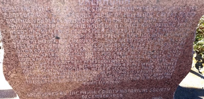 Closeup of the main text of the Battle of Round Mountains Marker image. Click for full size.
