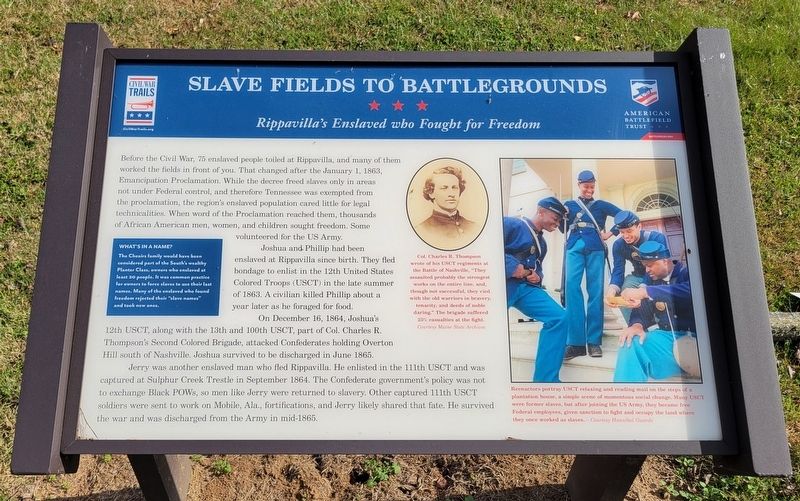 Slave Fields To Battlegrounds Marker image. Click for full size.