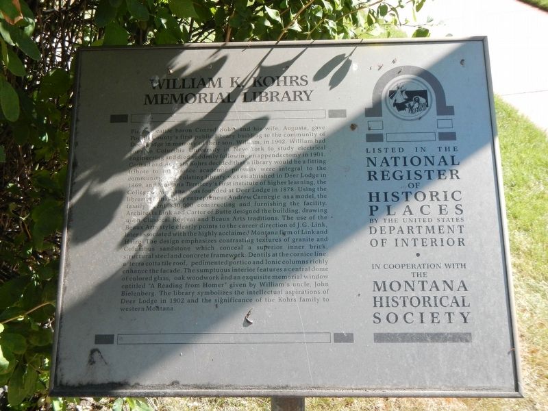 William K. Kohrs Memorial Library Marker image. Click for full size.