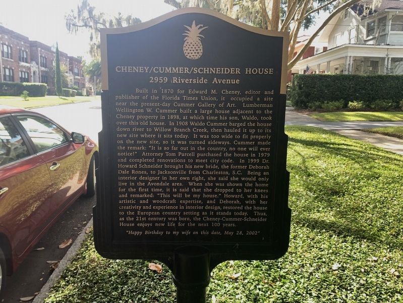 Cheney/Cummer/Schneider House Marker image. Click for full size.