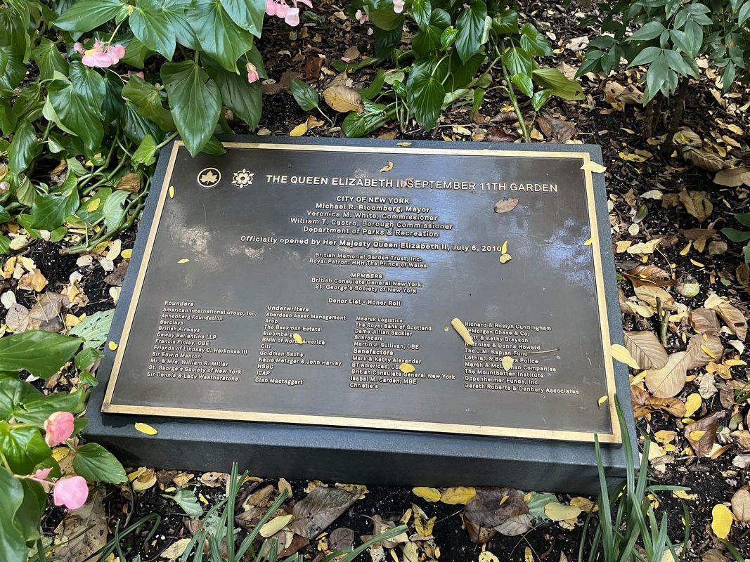 Dedication plaque for the garden image. Click for full size.